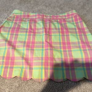 Lilly Pulitzer Pink and Yellow Plaid Mini Skort